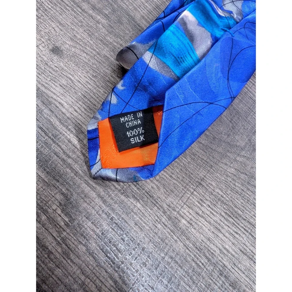 Garcia Another Butterfly‎ Collection 62 Mens Blue Abstract Silk Necktie